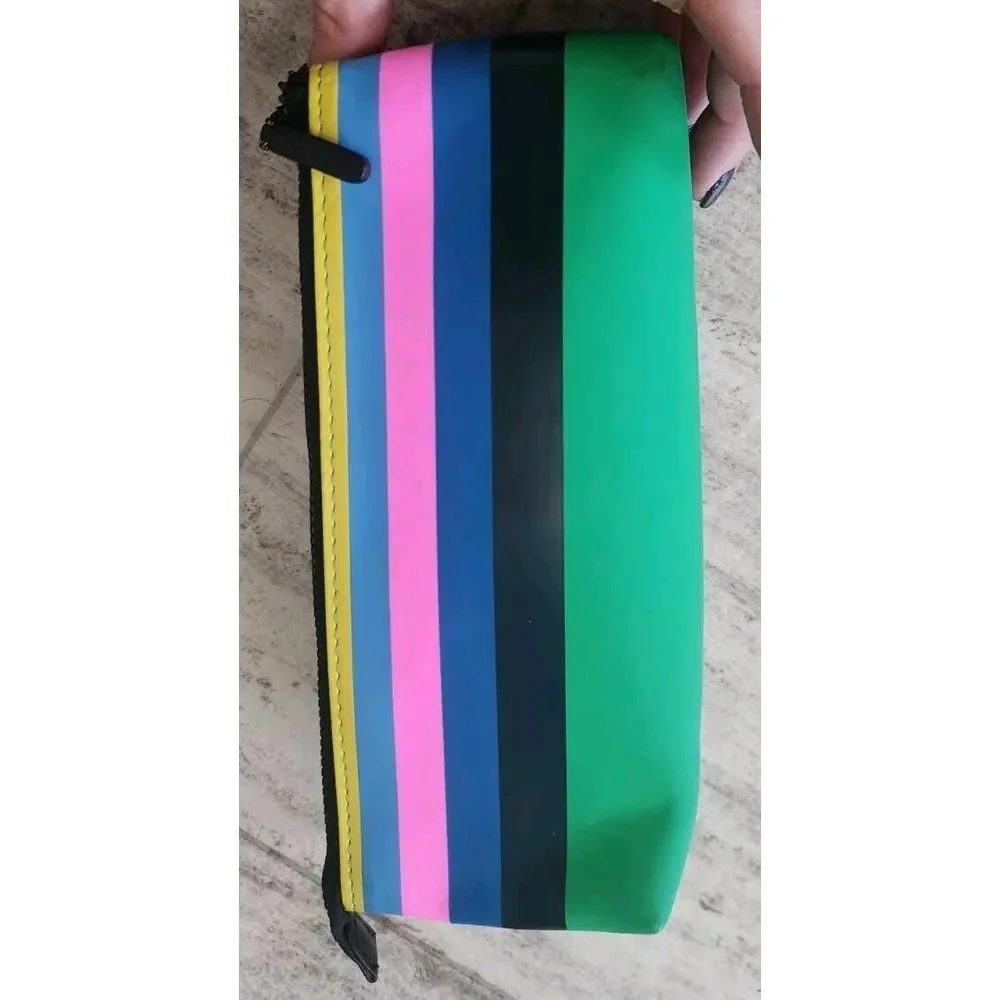 Kate Spade Pencil Pouch Candy Stripe Cosmetic‎ Case Travel Colorful Enchanted